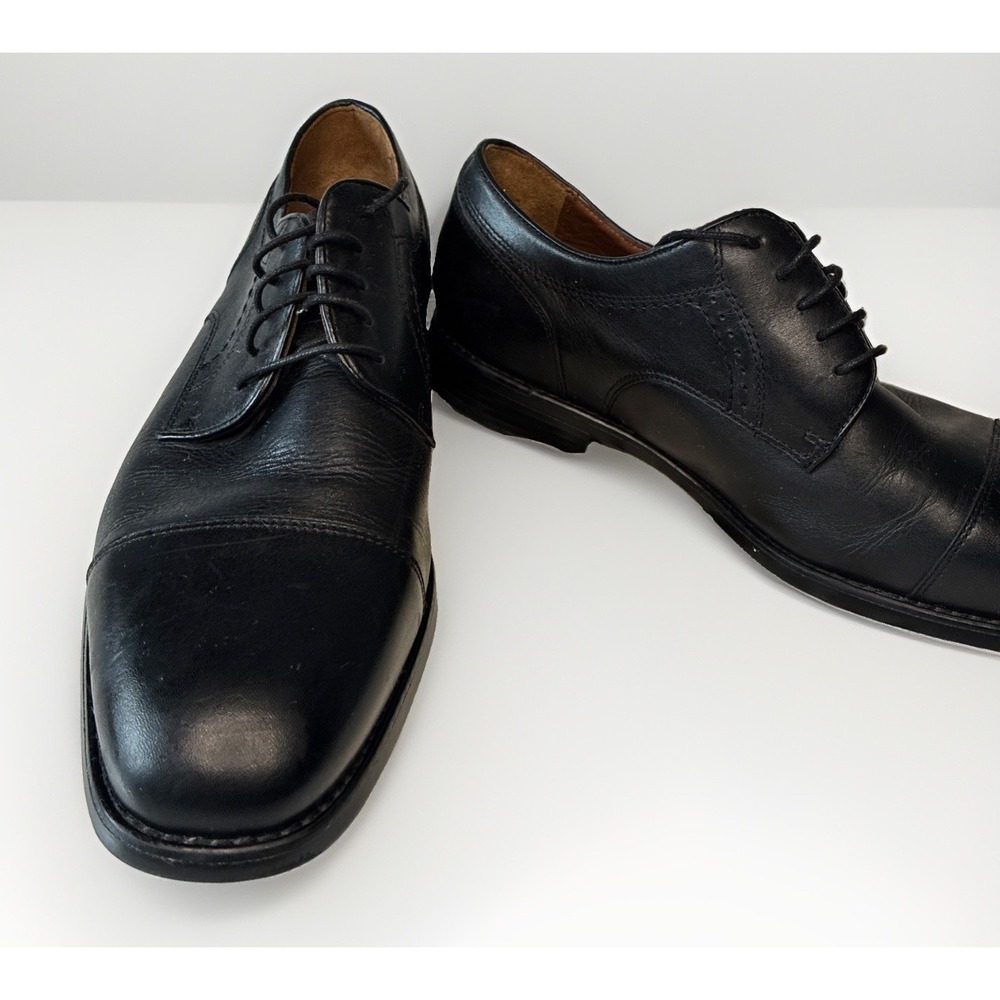 Johnston & Murphy XC4 Mens Black Leather Cap Toe Waterproof Dress Shoes 10.5 EE